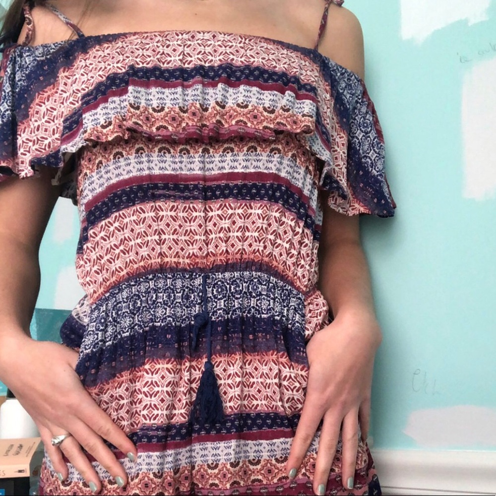 cutest off the shoulder romper!